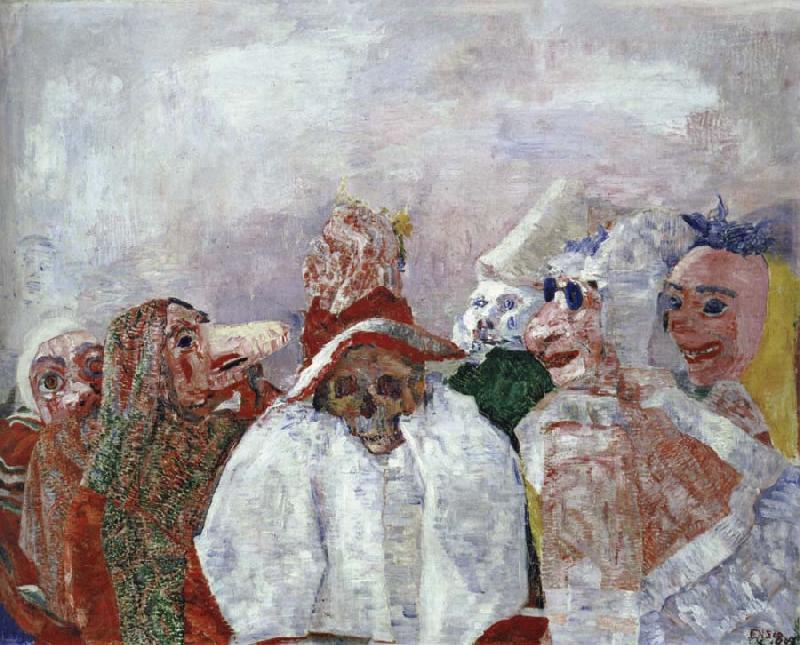 James Ensor Masks Confronting Death Or Masks Mocking Death Norge oil painting art